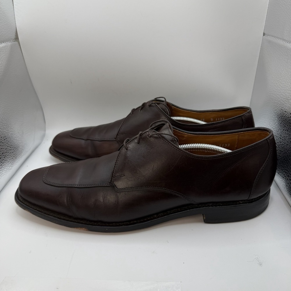 Allen Edmonds Burton Apron Toe Dark Reddish Brown Leather Dress Shoes Men's 12D
